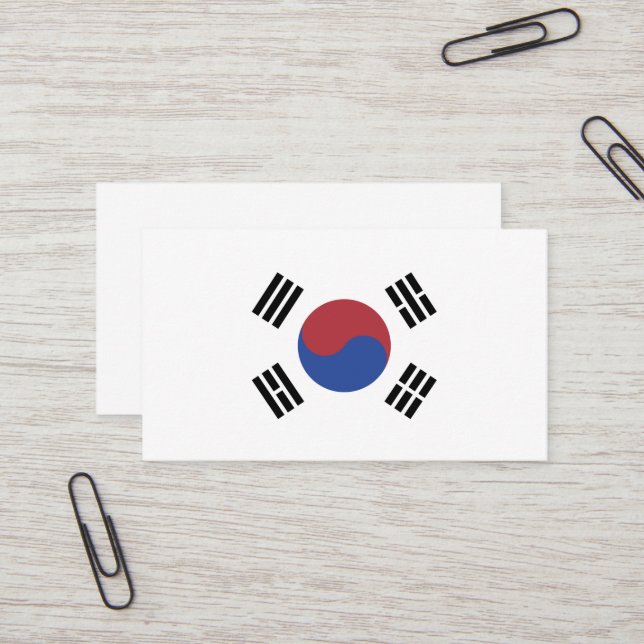 Tarjeta De Visita Bandera de Corea del Sur (Anverso/Reverso In Situ)