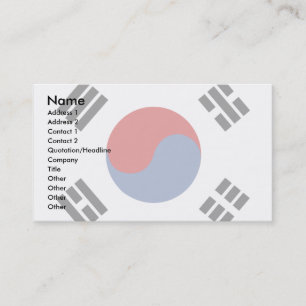 Tarjeta De Visita Bandera de Corea del Sur