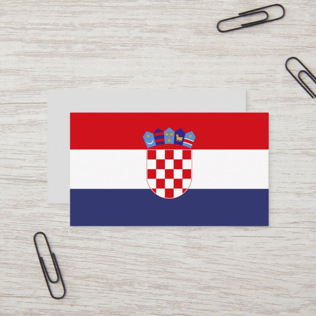Tarjeta De Visita Bandera de Croacia (Anverso/Reverso In Situ)