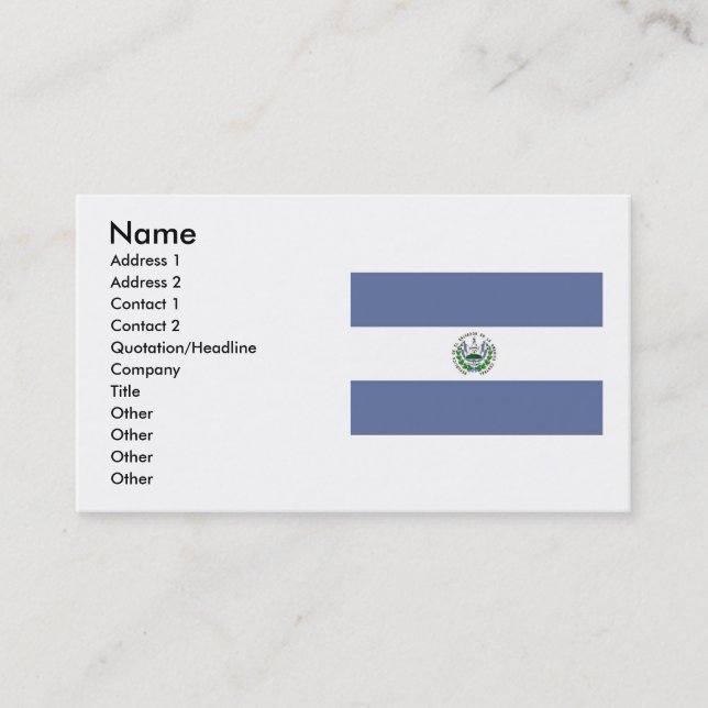 Tarjeta de visita Bandera de El Salvador (Anverso)