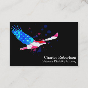 Tarjeta De Visita **Bandera de Estados Unidos del águila roja azul  