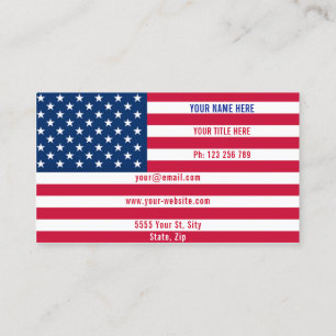 Tarjeta de visita Bandera de Estados Unidos Person