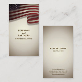 Tarjeta De Visita Bandera de Estados Unidos | Vertical | Fondo de ép