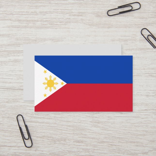 Tarjeta De Visita Bandera de Filipinas (Anverso/Reverso In Situ)