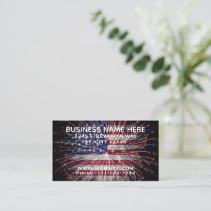Tarjeta De Visita Bandera de Fuegos Artificiales Patrióticos