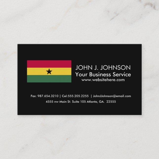 Tarjeta De Visita Bandera de Ghana (Anverso)
