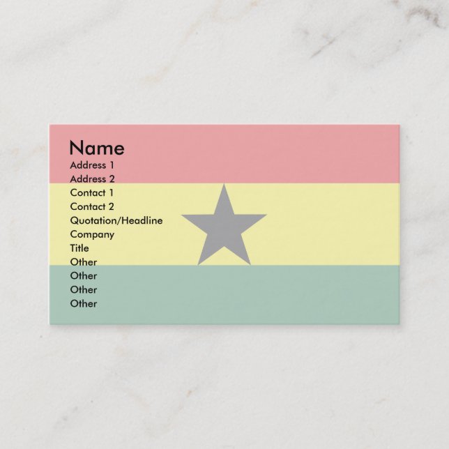 Tarjeta De Visita Bandera de Ghana (Anverso)