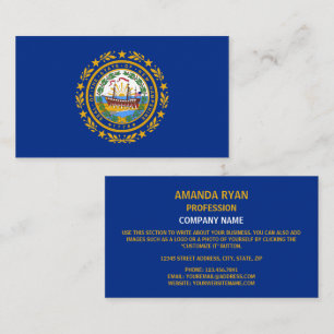 Tarjeta De Visita Bandera de granito, bandera de Nuevo Hampshire