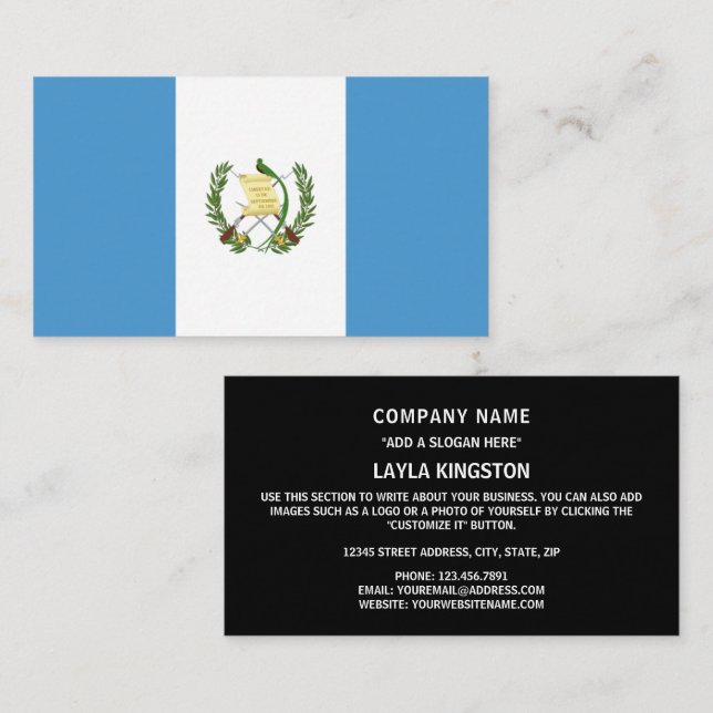 Tarjeta De Visita Bandera de Guatemala (Anverso / Reverso)