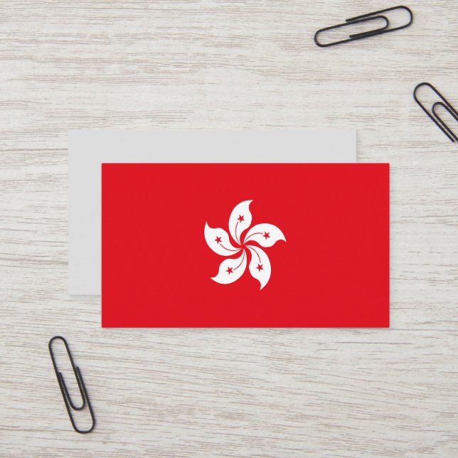 Tarjeta De Visita Bandera de Hong Kong (Anverso/Reverso In Situ)