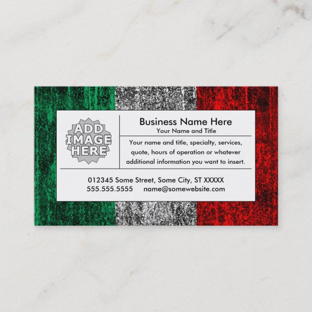 Tarjeta De Visita bandera de Italia (Anverso)