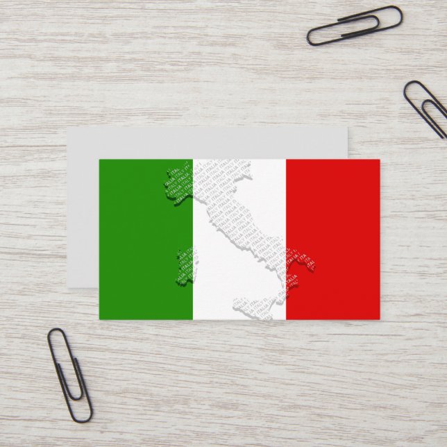 Tarjeta De Visita Bandera de Italia (Anverso/Reverso In Situ)