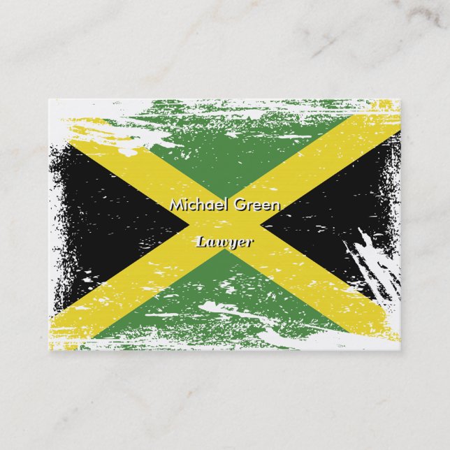 Tarjeta De Visita Bandera de Jamaica del Grunge (Anverso)
