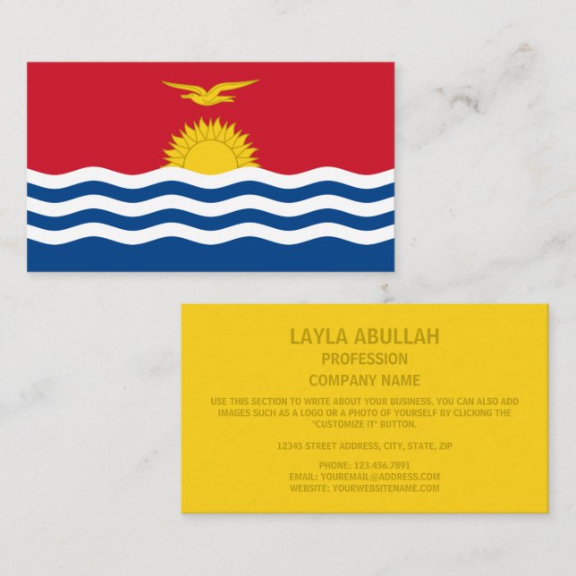 Tarjeta De Visita Bandera de Kiribati, Bandera de Kiribati (Anverso / Reverso)