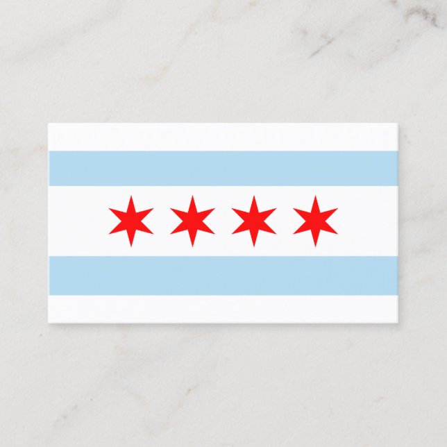 Tarjeta De Visita Bandera de la ciudad de Chicago (Anverso)