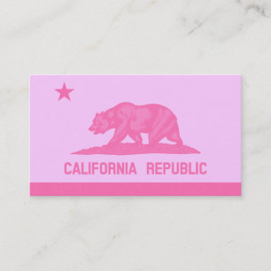Tarjeta De Visita Bandera de la República de California (Rosa)