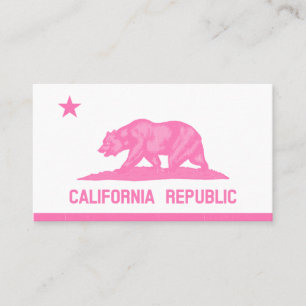 Tarjeta De Visita Bandera de la República de California Rosa Profesi