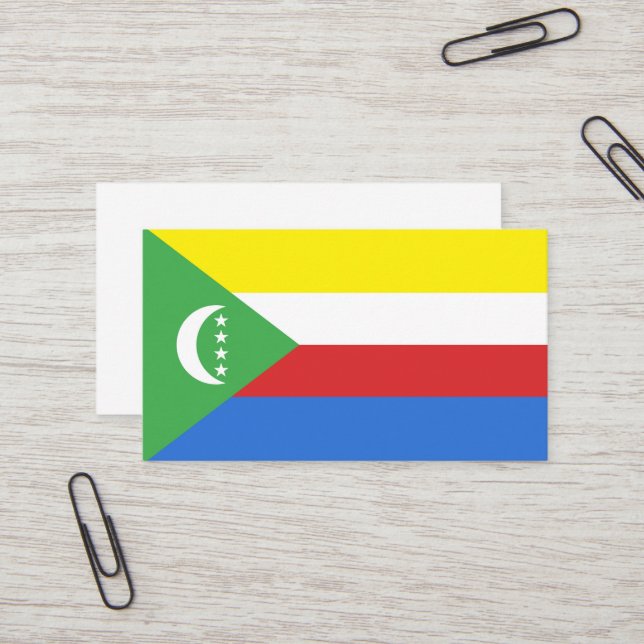 Tarjeta De Visita Bandera de las Comoras (Anverso/Reverso In Situ)