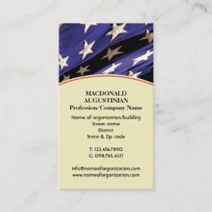Tarjeta De Visita Bandera de las estrellas patrióticas norteamerican