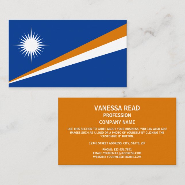 Tarjeta De Visita Bandera de las Islas Marshall (Anverso / Reverso)