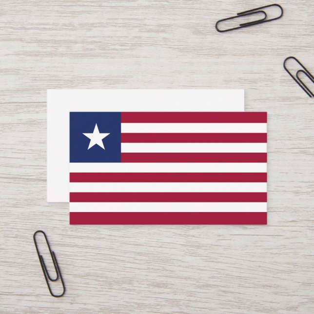 Tarjeta De Visita Bandera de Liberia (Anverso/Reverso In Situ)