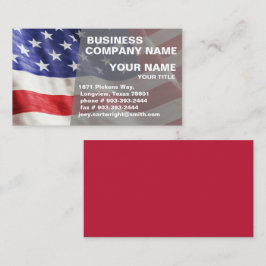 Tarjeta De Visita Bandera de los Estados Unidos de América Roja Patr