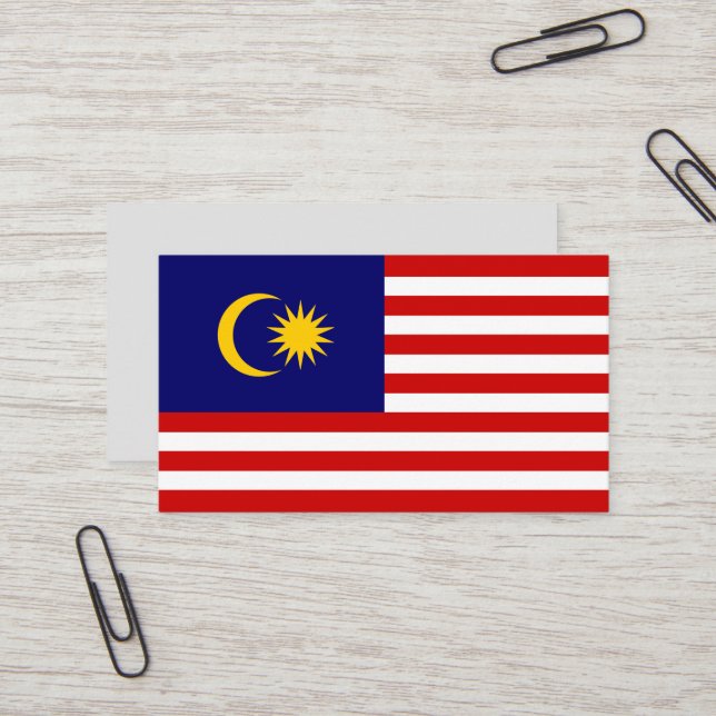 Tarjeta De Visita Bandera de Malasia (Anverso/Reverso In Situ)