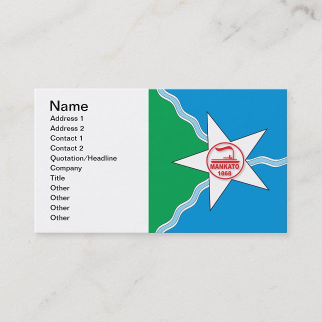 Tarjeta De Visita Bandera de Mankato (Anverso)