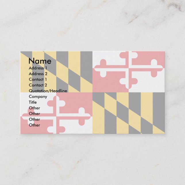 Tarjeta De Visita Bandera de Maryland (Anverso)