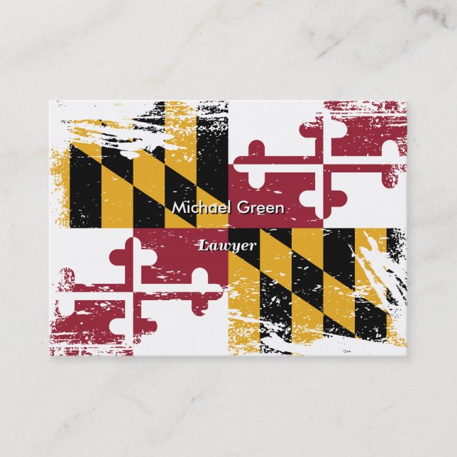 Tarjeta De Visita Bandera de Maryland del Grunge (Anverso)