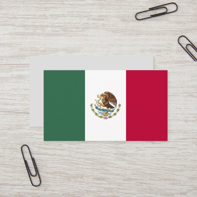 Tarjeta De Visita Bandera de México (Anverso/Reverso In Situ)