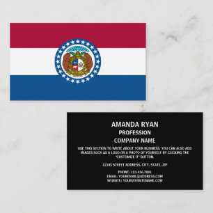 Tarjeta De Visita Bandera de Misuria, bandera de Misuri
