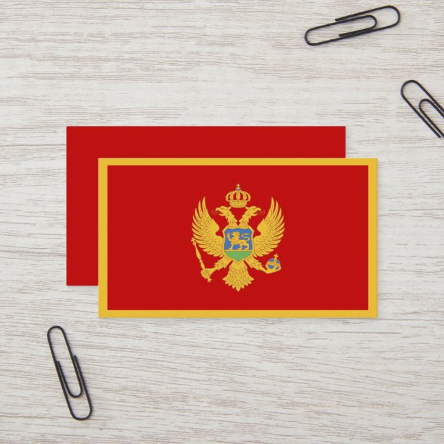 Tarjeta De Visita Bandera de Montenegro (Anverso/Reverso In Situ)