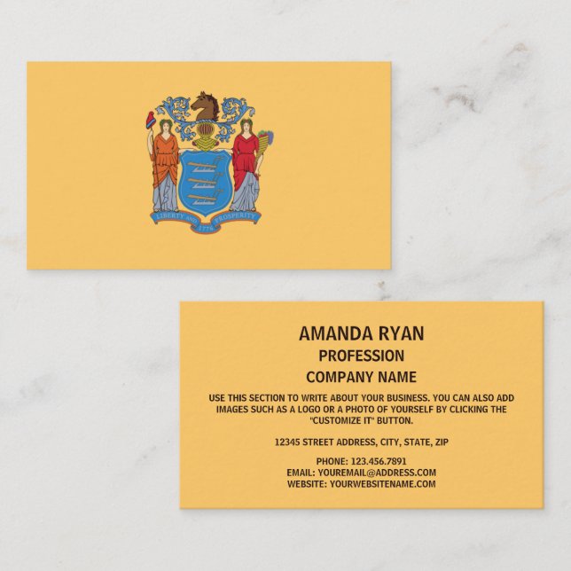 Tarjeta De Visita Bandera de Nueva Jersey, Bandera de Nueva Jersey (Anverso / Reverso)