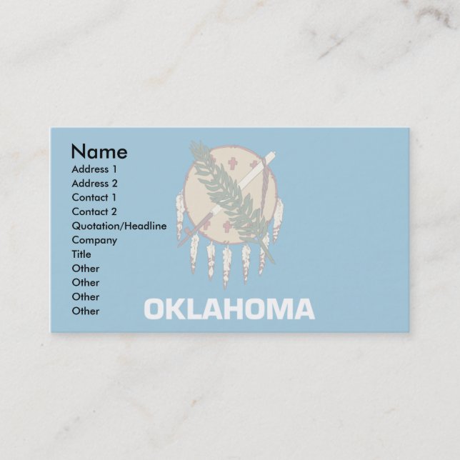 Tarjeta De Visita Bandera de Oklahoma (Anverso)