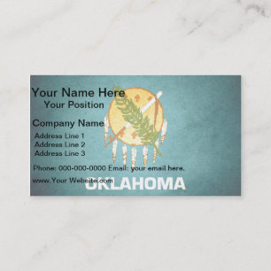 Tarjeta De Visita Bandera de Oklahoma besada por el sol