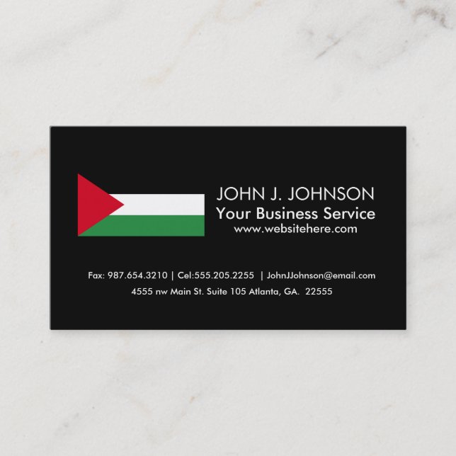 Tarjeta De Visita Bandera de Palestina (Anverso)