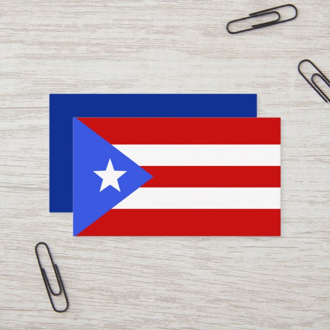 Tarjeta De Visita Bandera de Puerto Rico (Anverso/Reverso In Situ)