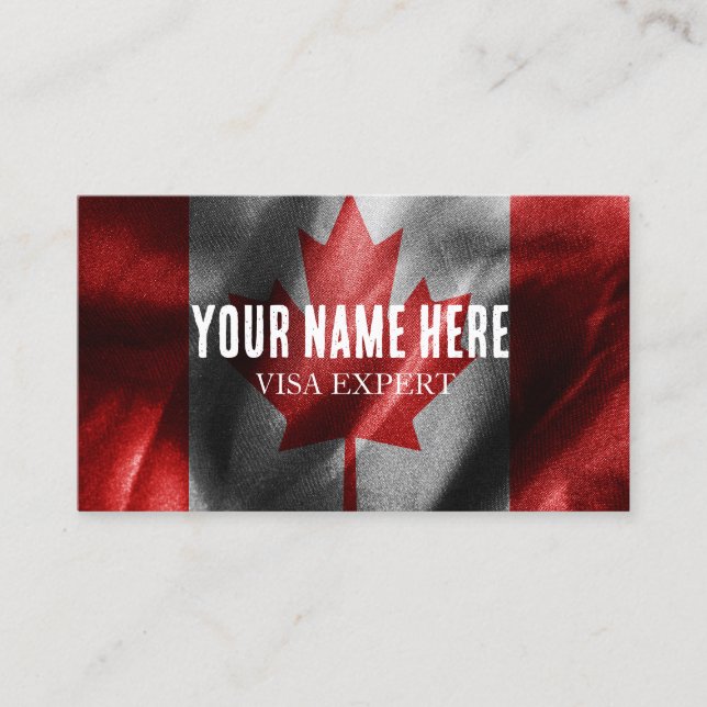 Tarjeta De Visita Bandera de seda de Canadá (Anverso)