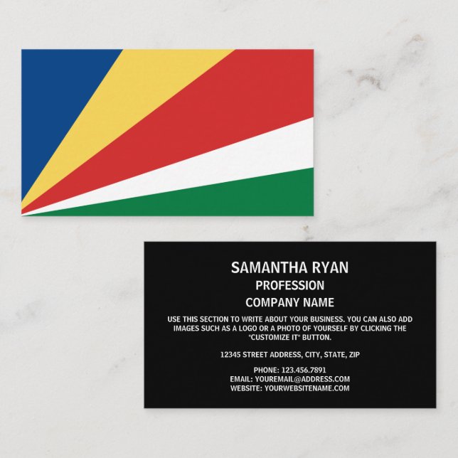 Tarjeta De Visita Bandera de Seychelles, Bandera de las Seychelles (Anverso / Reverso)