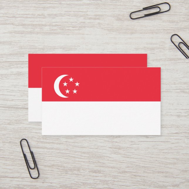 Tarjeta De Visita Bandera de Singapur (Anverso/Reverso In Situ)