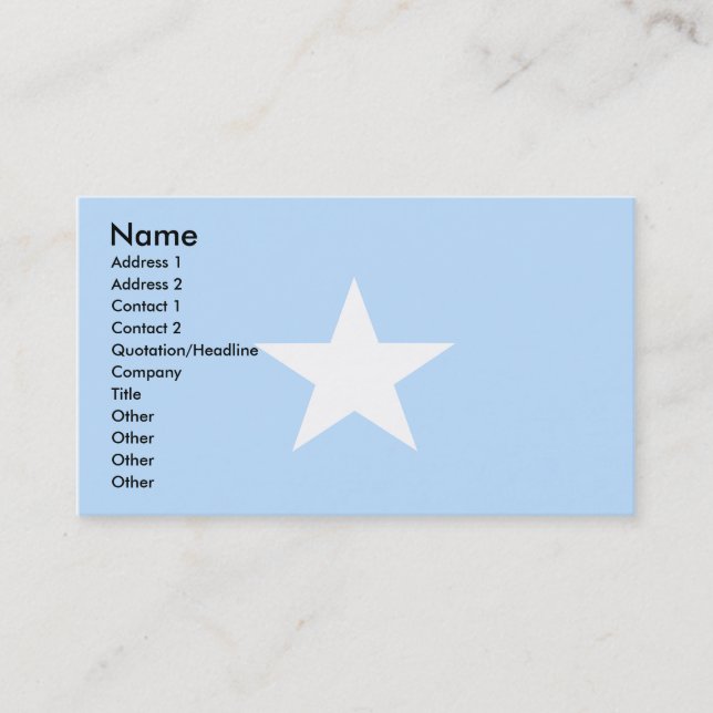 Tarjeta De Visita Bandera de Somalia (Anverso)