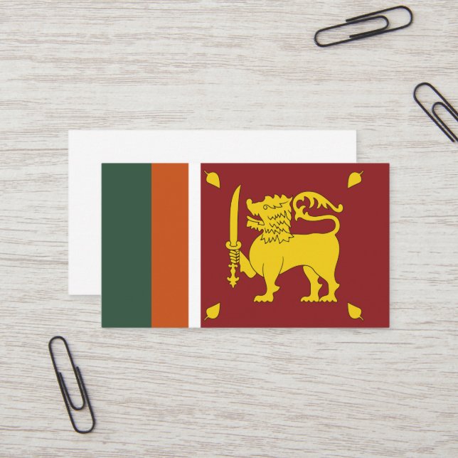 Tarjeta De Visita Bandera de Sri Lanka (Anverso/Reverso In Situ)