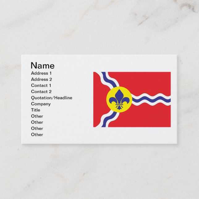 Tarjeta De Visita Bandera de St. Louis (Anverso)