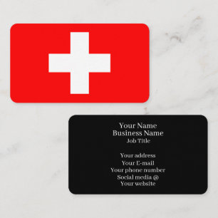 Tarjeta De Visita Bandera de Suiza Schweiz Suiza Europa