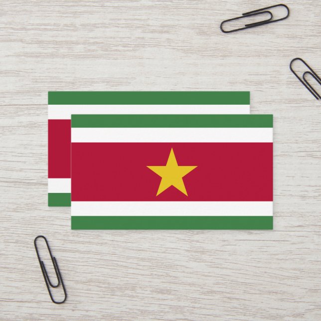 Tarjeta De Visita Bandera de Surinam (Anverso/Reverso In Situ)