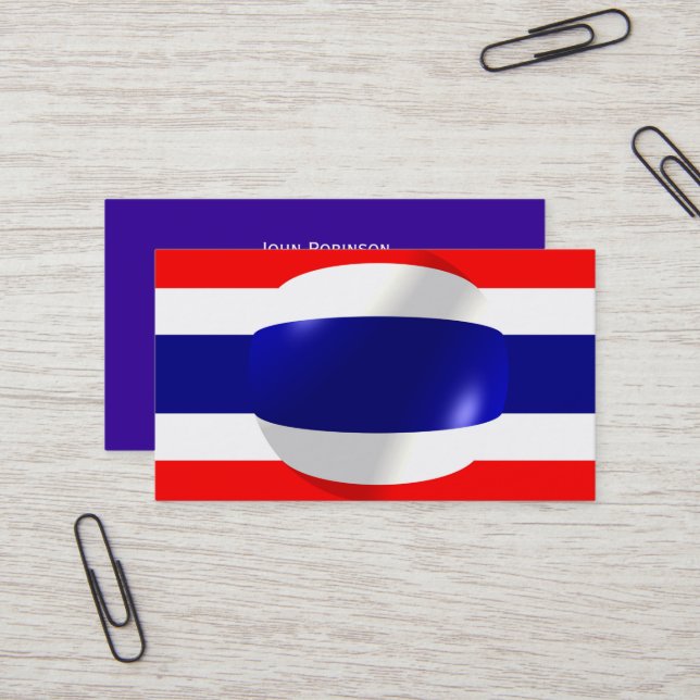 Tarjeta De Visita Bandera de Tailandia (Anverso/Reverso In Situ)