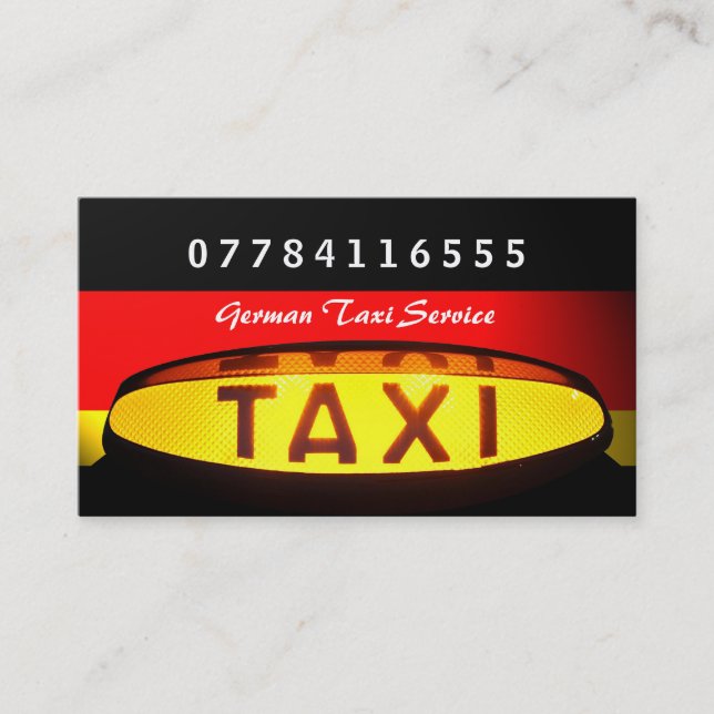 Tarjeta De Visita Bandera de taxi alemana (Anverso)