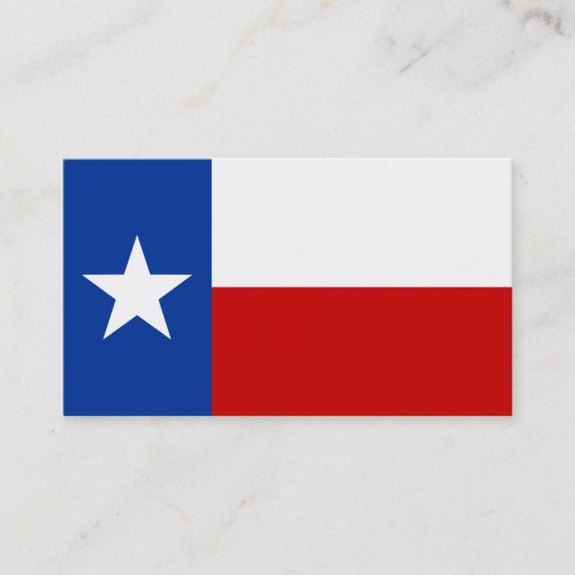 Tarjeta De Visita bandera de Tejas (Anverso)