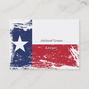 Tarjeta De Visita Bandera de Tejas del Grunge